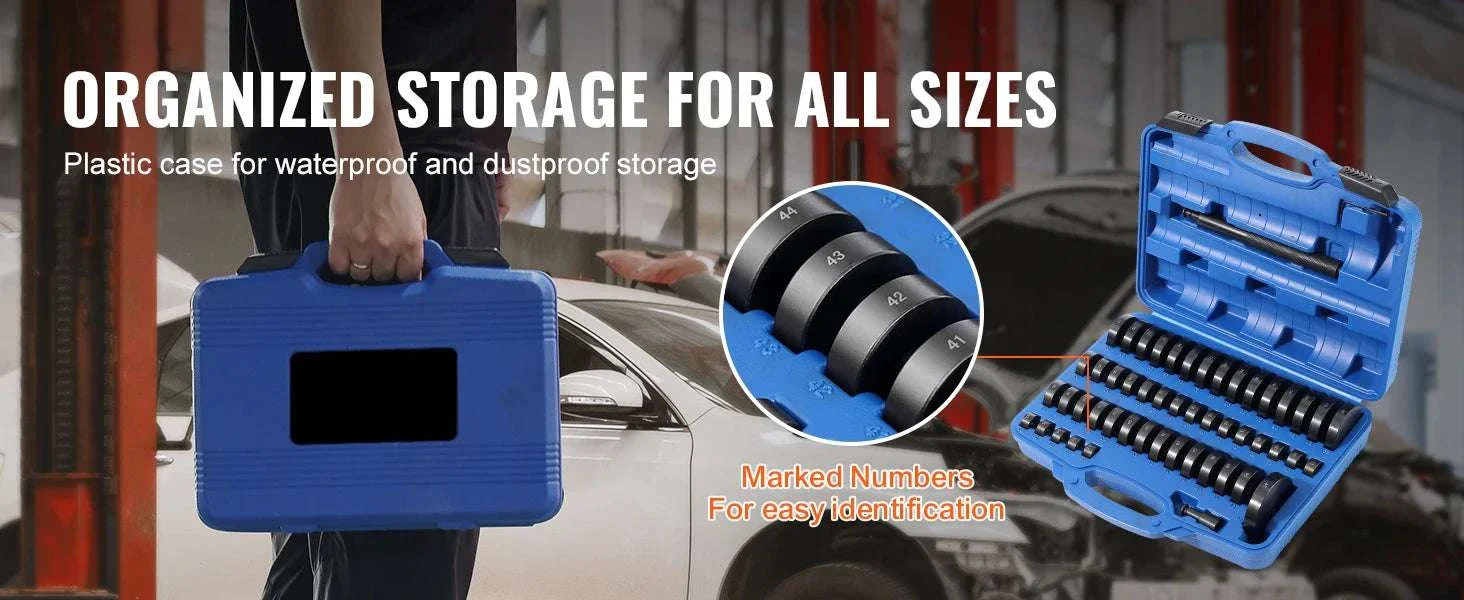 52PCS Bearing and Seal Driver Set 18–65mm Bushing Installer Kit - Image 12