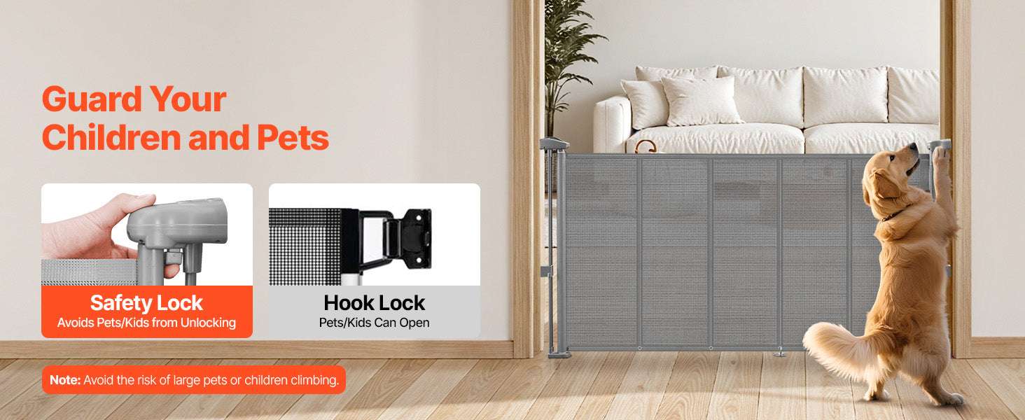 Retractable Baby Gate 34" Tall Extendable Mesh Safety Gate - Image 10