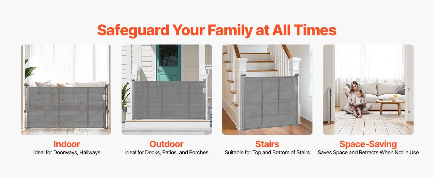 Retractable Baby Gate 34" Tall Extendable Mesh Safety Gate - Image 16