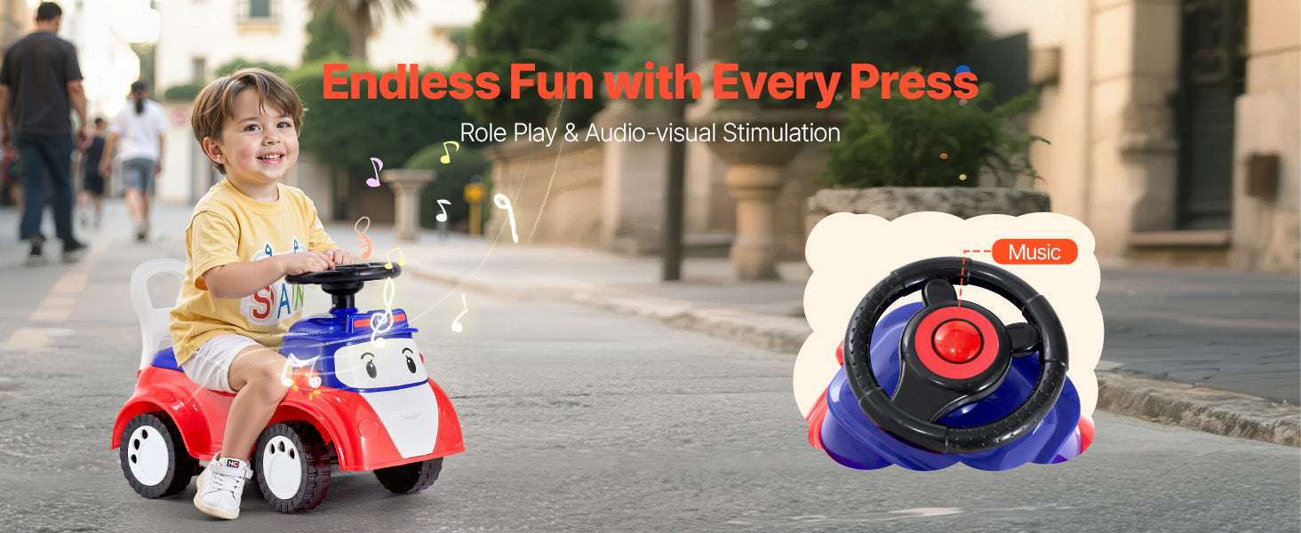 Toddler Ride-On Push Car with Music & Storage, 55 lb Capacity - Image 10