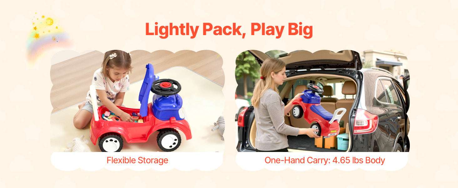 Toddler Ride-On Push Car with Music & Storage, 55 lb Capacity - Image 12