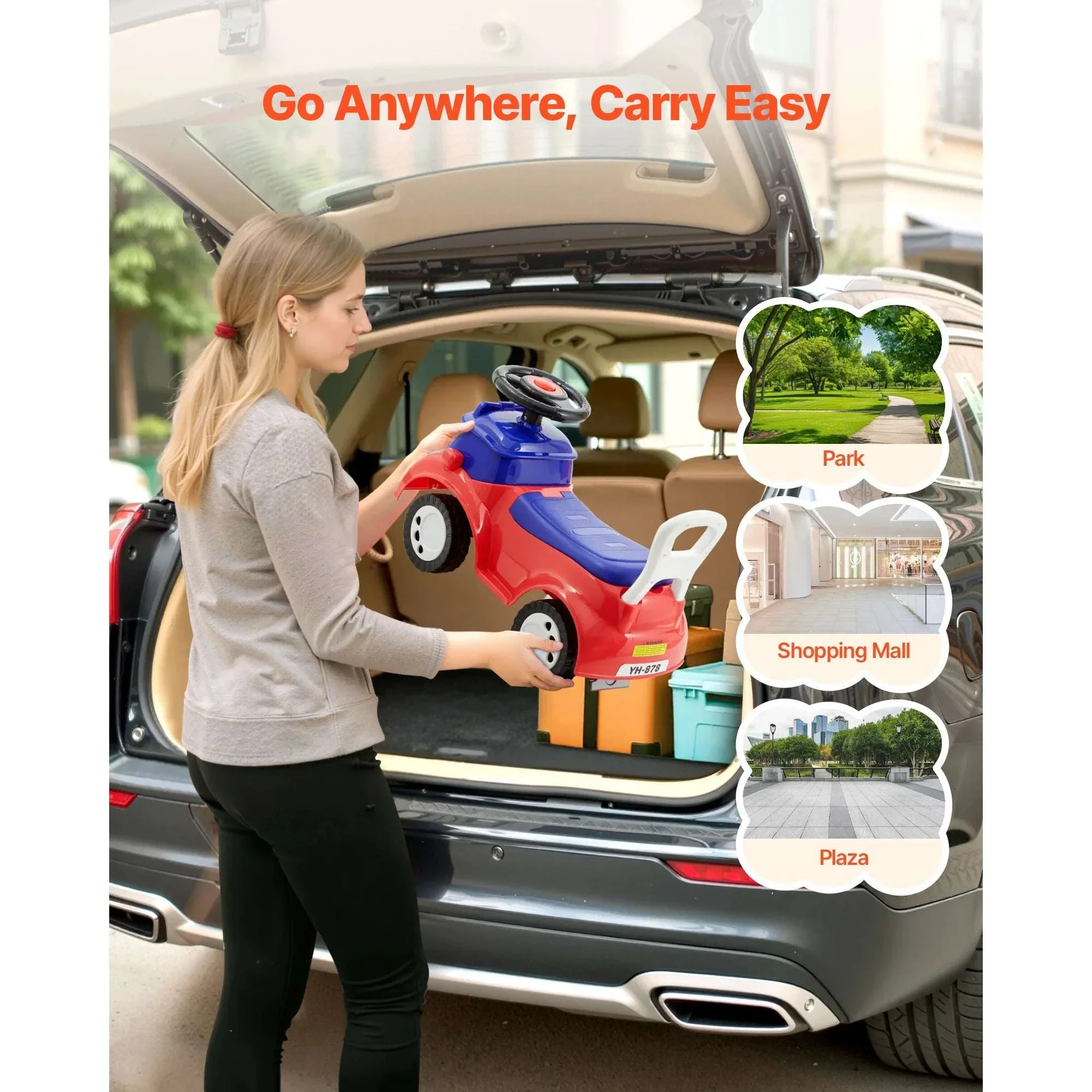 Toddler Ride-On Push Car with Music & Storage, 55 lb Capacity - Image 5