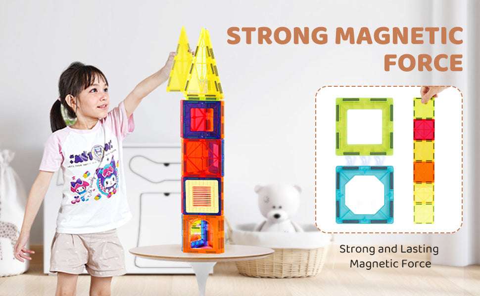 55pcs Magnetic Building Tiles Set for Creative Learning and Play - Image 9