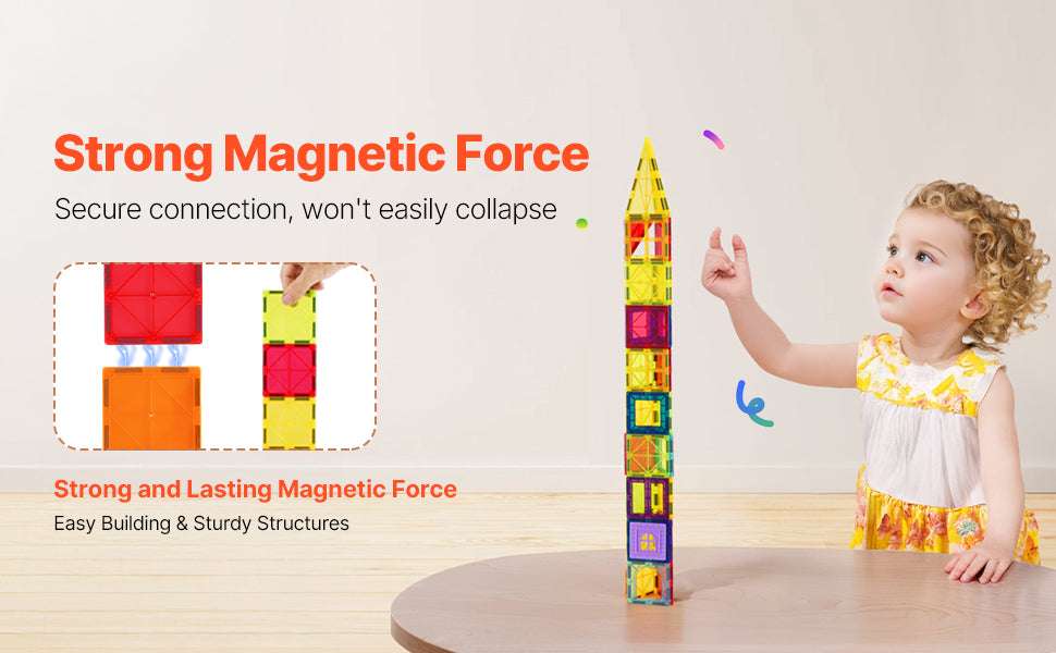 56PCS Magnetic Tiles Building Set with Dinosaur Figures for Kids - Image 9