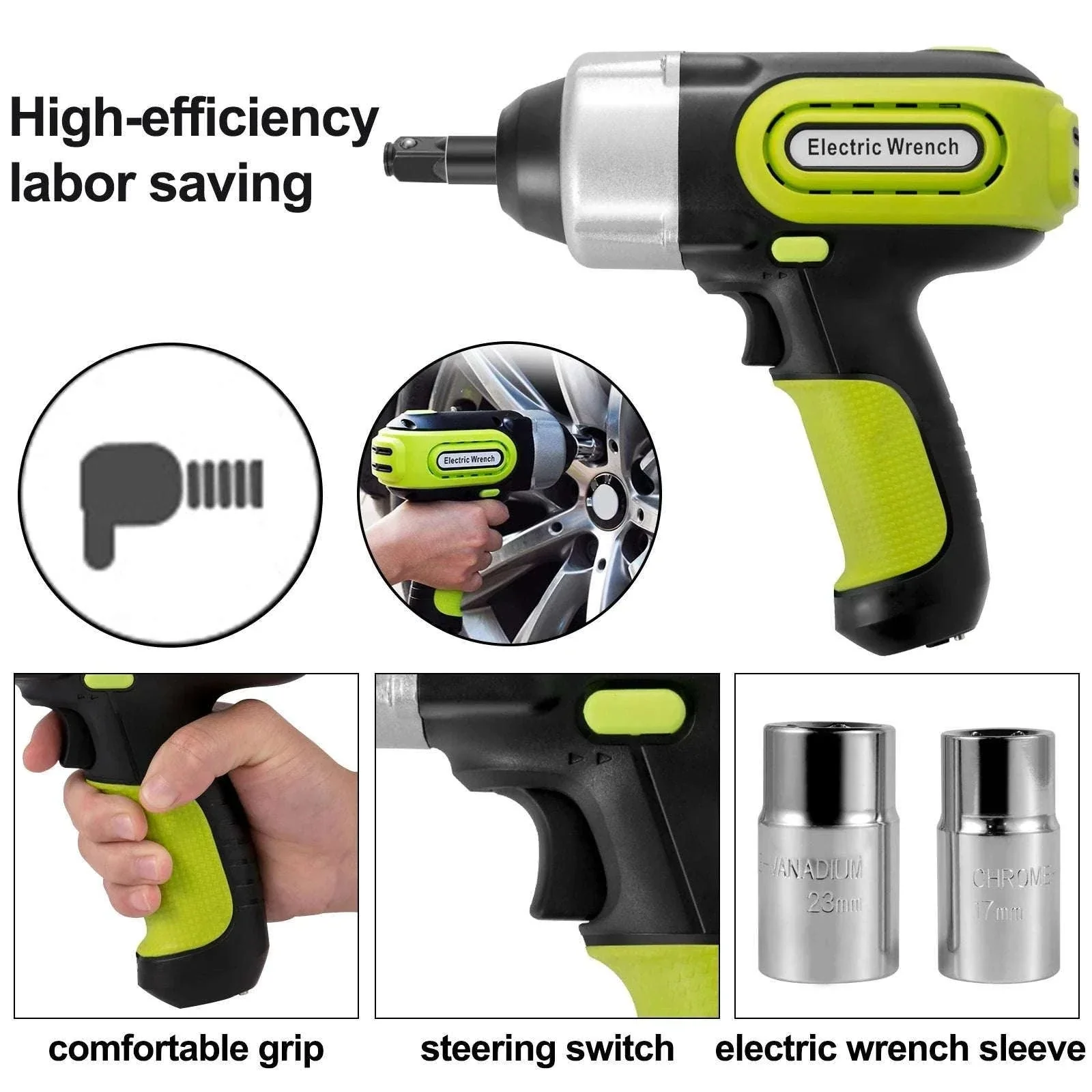 5 Ton Electric Car Jack Kit with Impact Wrench & Inflator 12V - Image 5