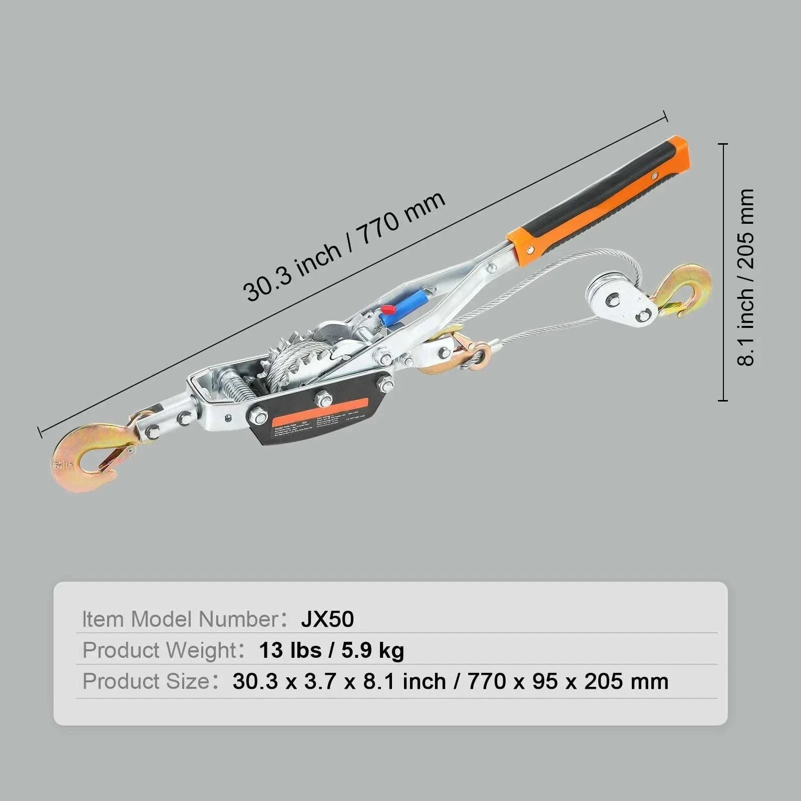 5 Ton Come Along Winch with 11.5ft Steel Cable Power Puller - Image 14