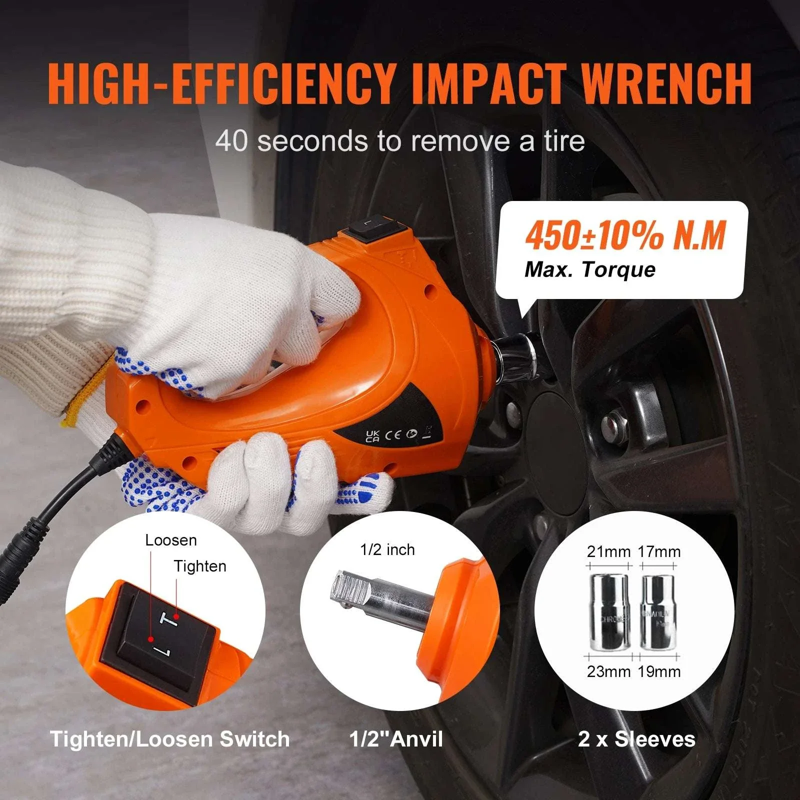5T Electric Car Jack Kit with Impact Wrench & Inflator Pump - Image 4