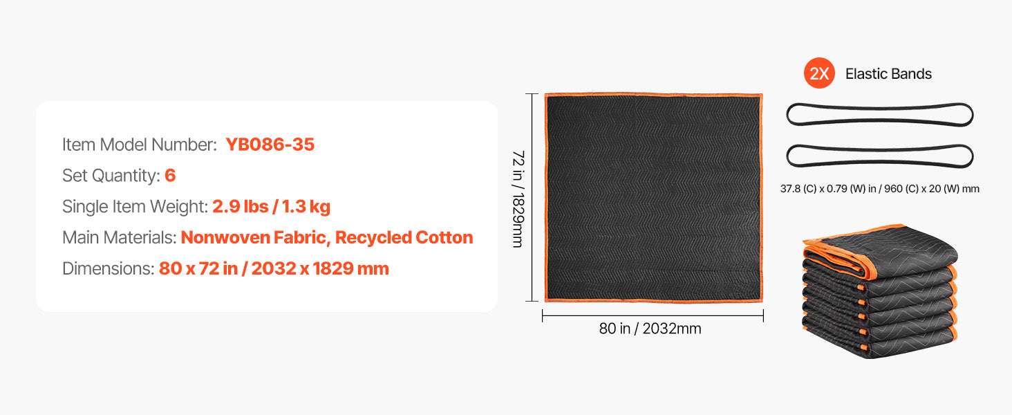 Thick Padded Moving Blankets Set 6 or 12 pcs 72x40 / 72x80 - Image 18