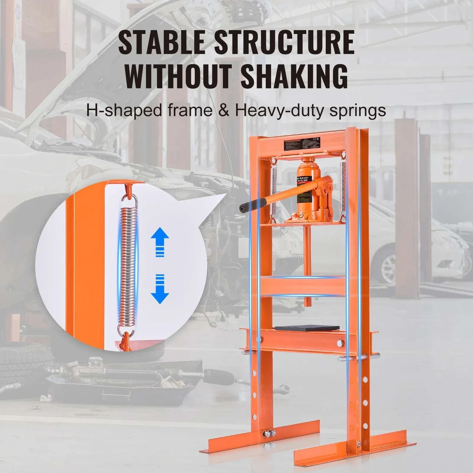 12 Ton Hydraulic H-Frame Shop Press with Adjustable Height Plates - Image 5
