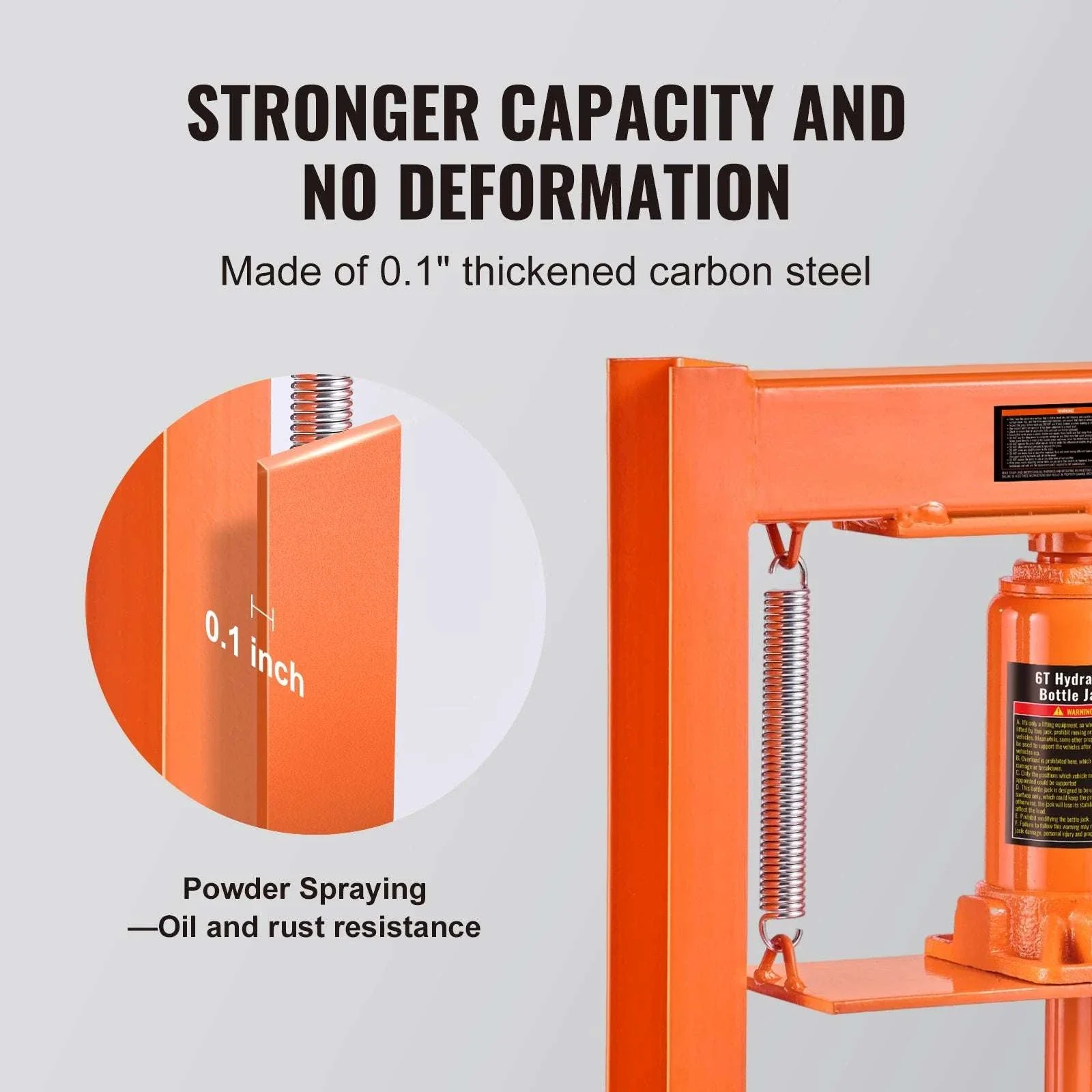 12 Ton Hydraulic H-Frame Shop Press with Adjustable Height Plates - Image 6