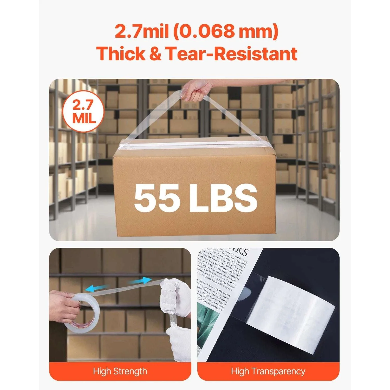 Heavy Duty Clear Packing Tape 6 or 24 Rolls 70m Strong Adhesive - Image 4