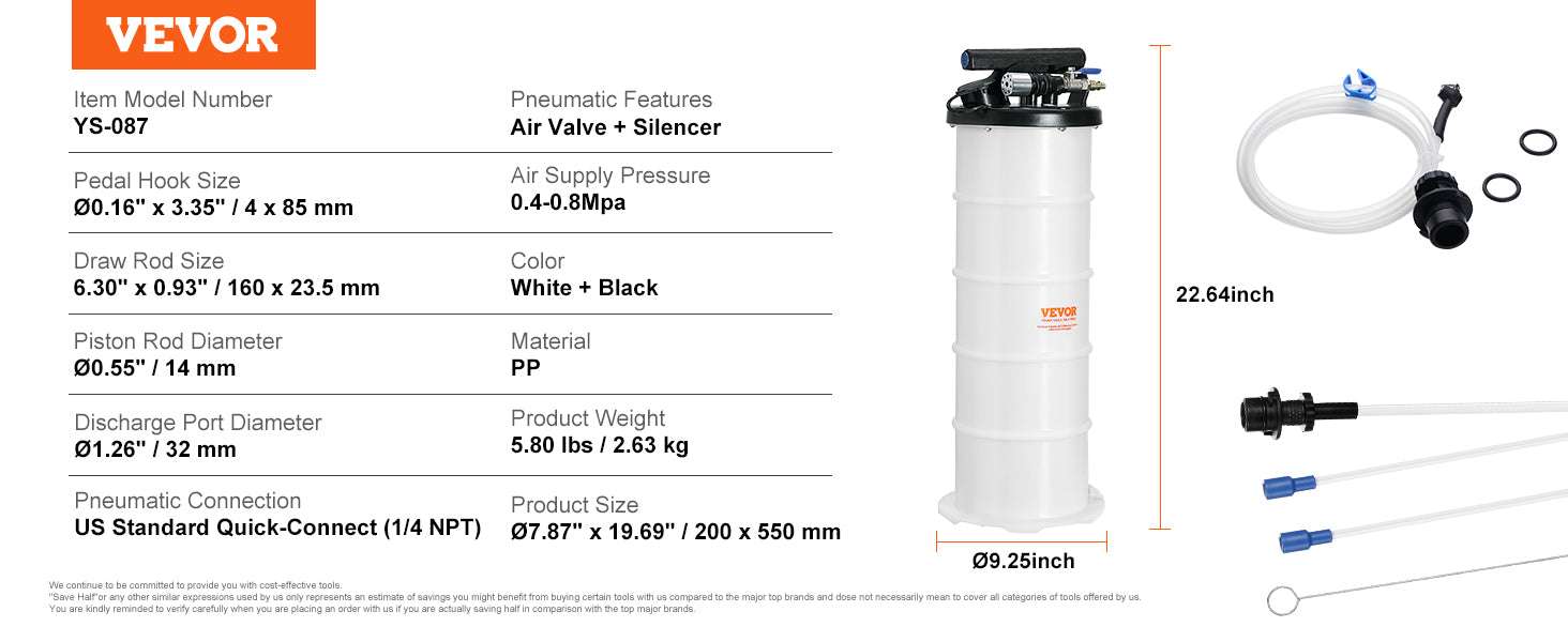 Pneumatic Fluid Extractor 6.5L/15L Oil Changer Pump with Hoses - Image 14