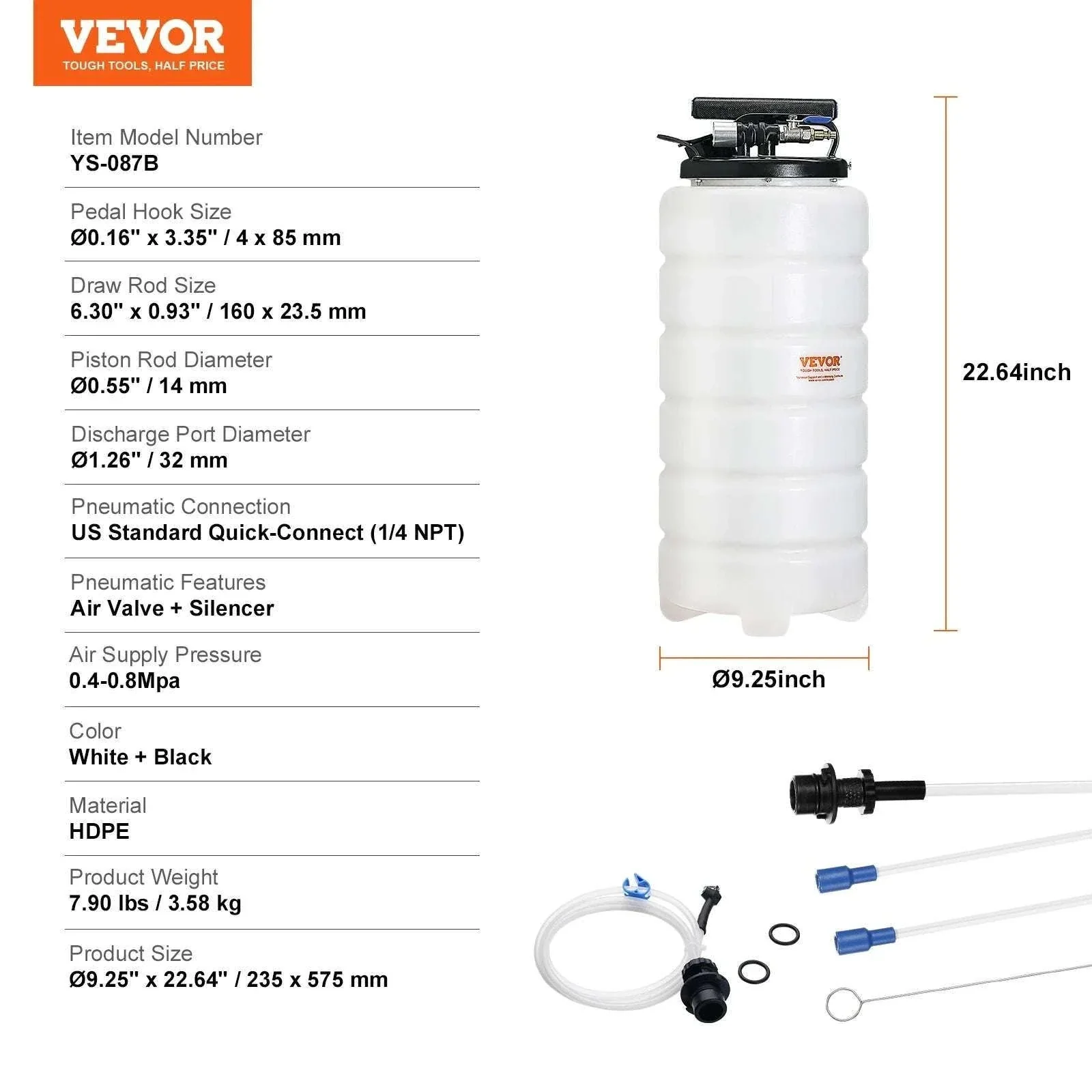 Pneumatic Fluid Extractor 6.5L/15L Oil Changer Pump with Hoses - Image 16