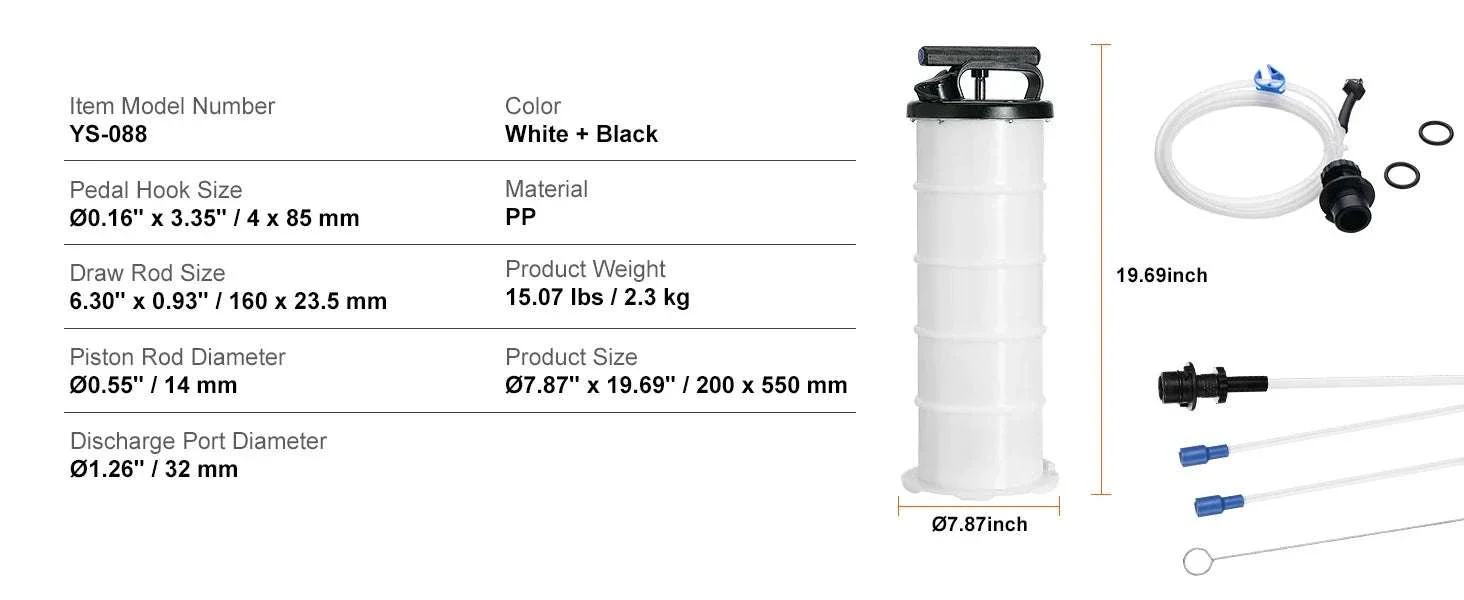 6.5L Manual Fluid Extractor Pump for Oil, Brake & Engine Fluids - Image 13