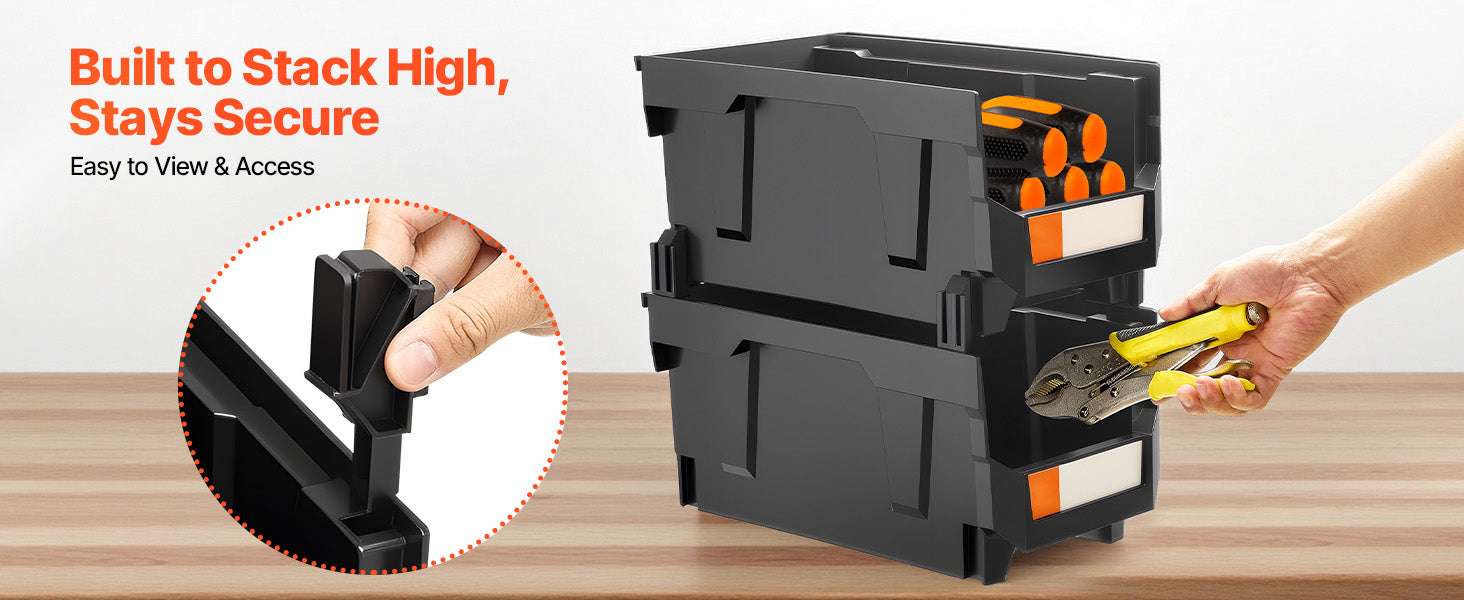Stackable Storage Bins Set of 6 with Front Access Organizer Boxes - Image 12