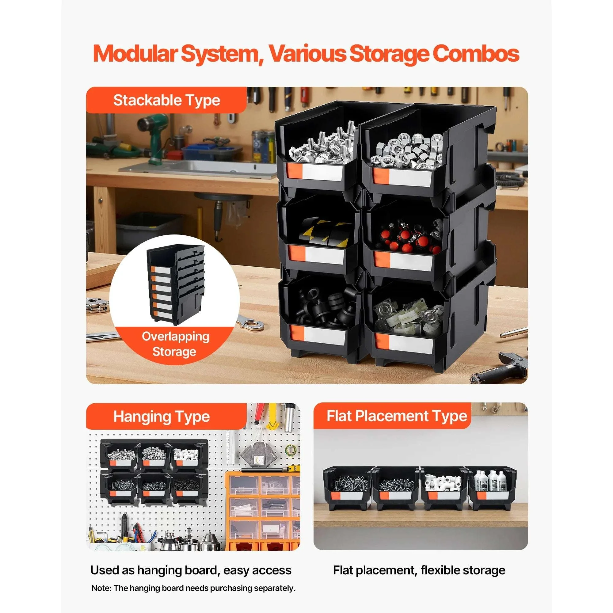 Stackable Storage Bins Set of 6 with Front Access Organizer Boxes - Image 5