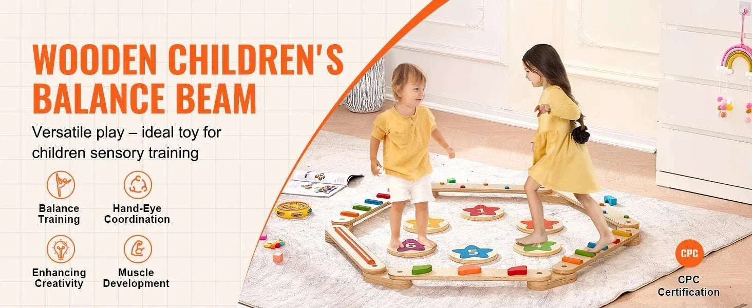 Wooden Balance Beam Stepping Stones Set for Kids 2–6 - Image 8