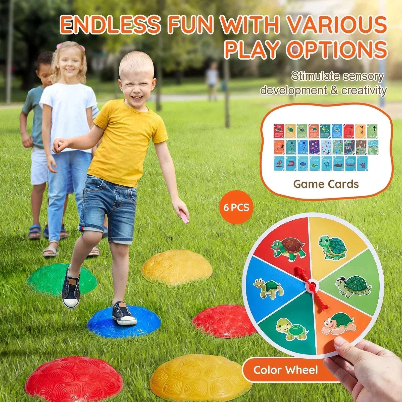 Kids Balance Stepping Stones Set with Non-Slip Design (6 PCS) - Image 3