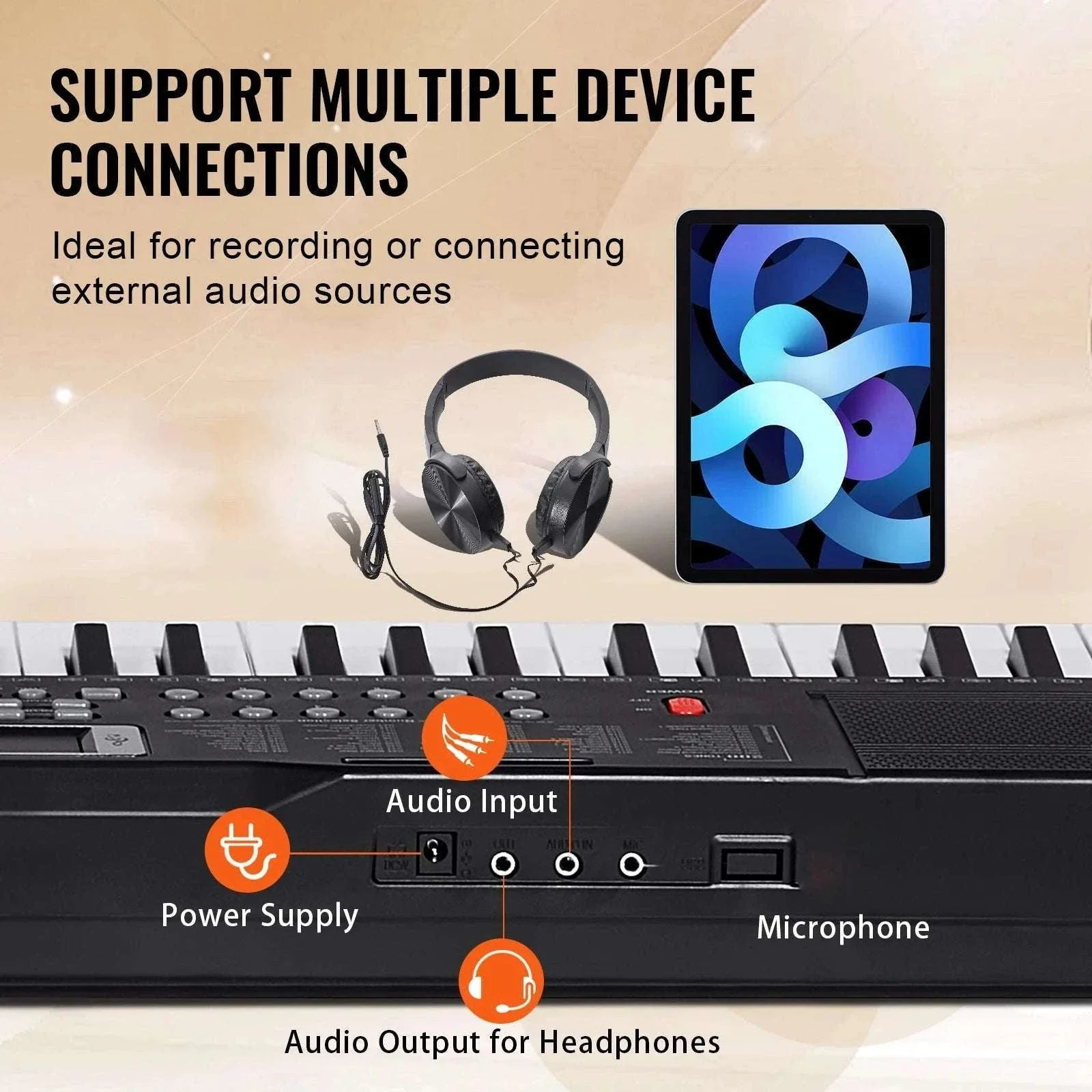 61-Key Digital Keyboard Piano with 200–600 Tones for Beginners - Image 4