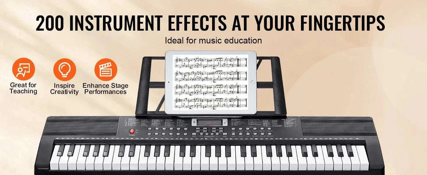 61-Key Digital Keyboard Piano with 200–600 Tones for Beginners - Image 9