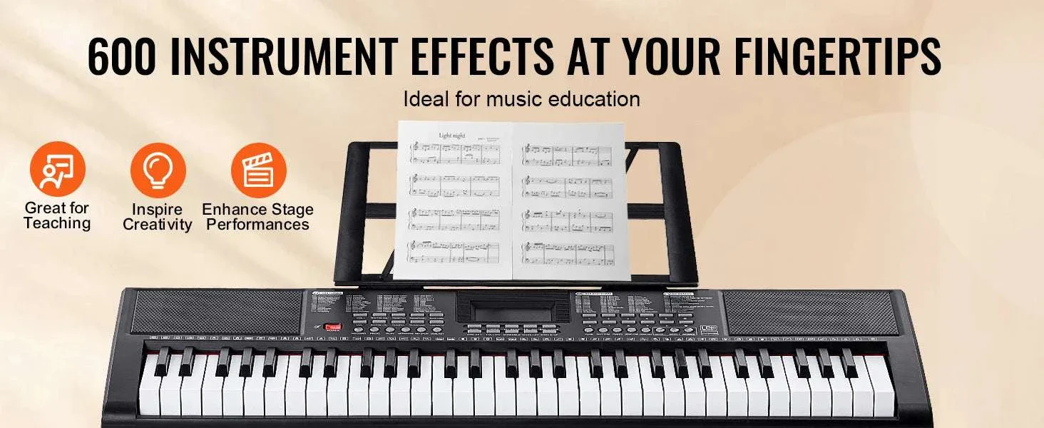 61-Key Digital Keyboard Piano with 200–600 Tones for Beginners - Image 14