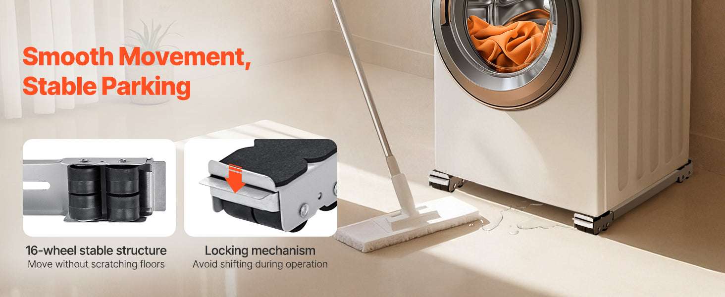 Adjustable Washing Machine Stand with Wheels 660 lbs Capacity - Image 9