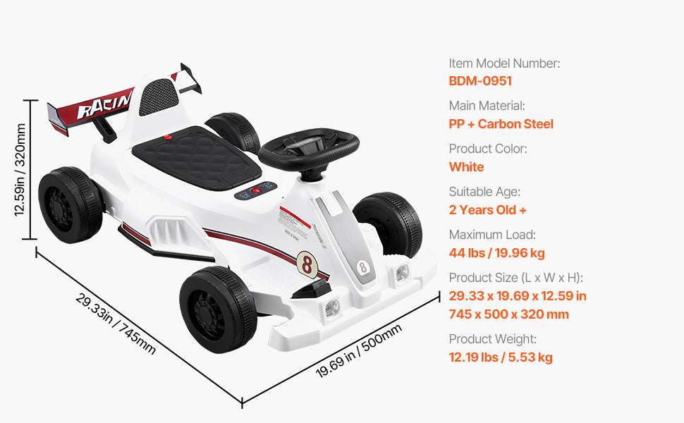 Kids Electric Go Kart 6V Pedal Ride-On with Headlight & Horn - Image 13