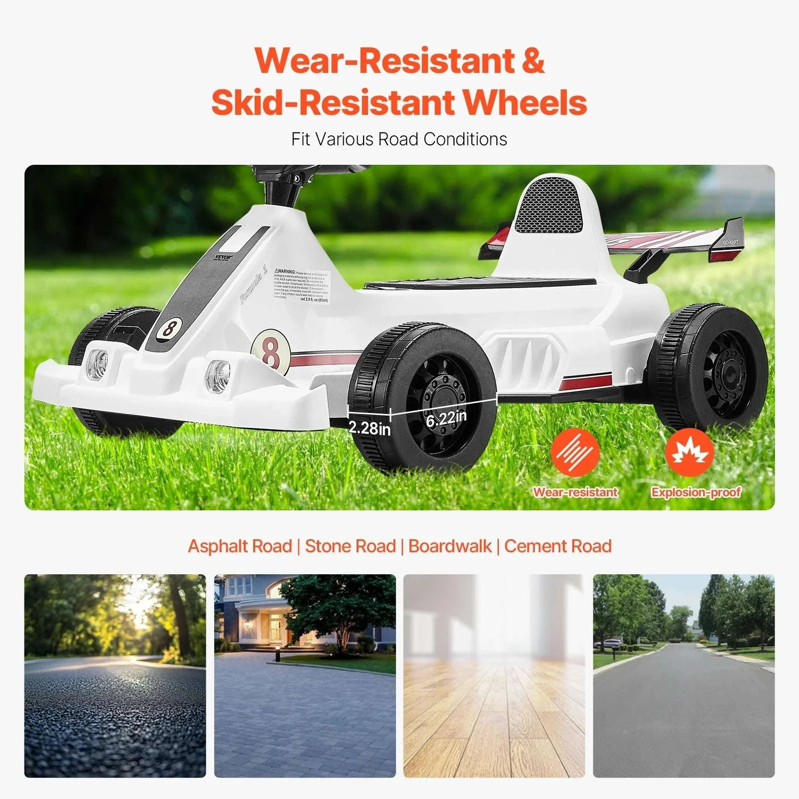 Kids Electric Go Kart 6V Pedal Ride-On with Headlight & Horn - Image 6