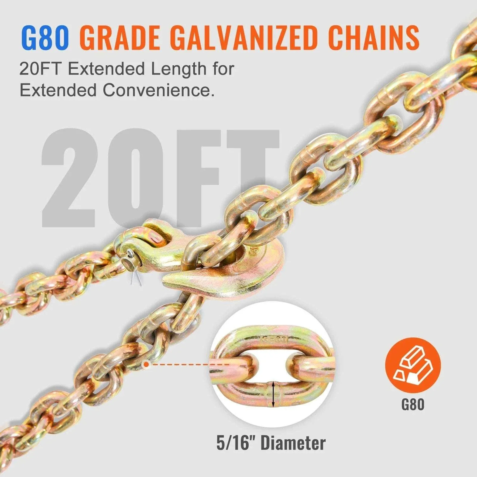 7100 lb Ratchet Chain Binder with Anti-Skid Handle for Secure Loads - Image 3