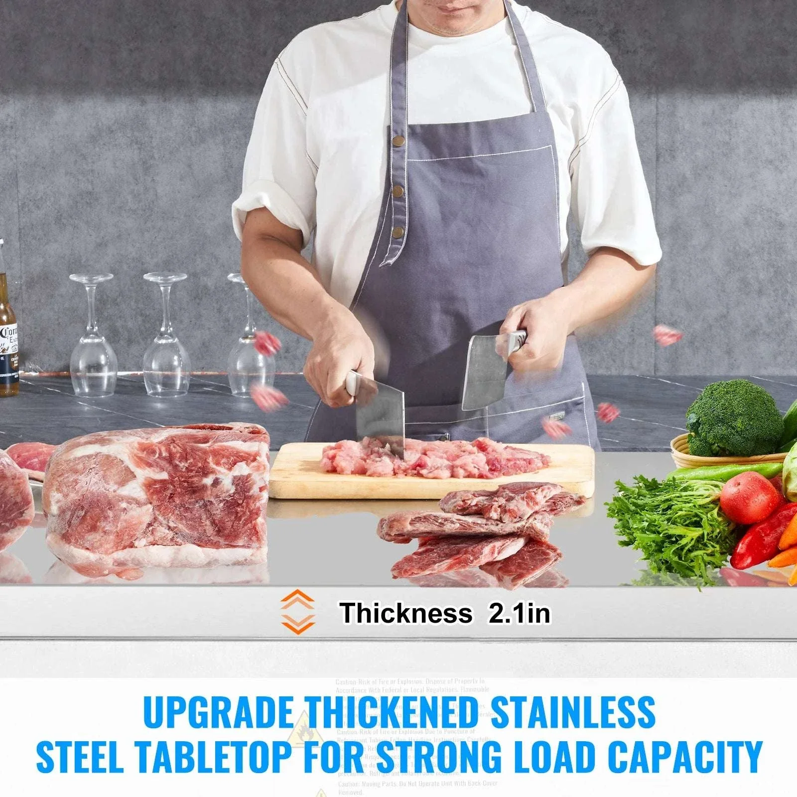 72" Commercial Sandwich Prep Table Fridge 20 Cu.Ft Stainless Steel - Image 5