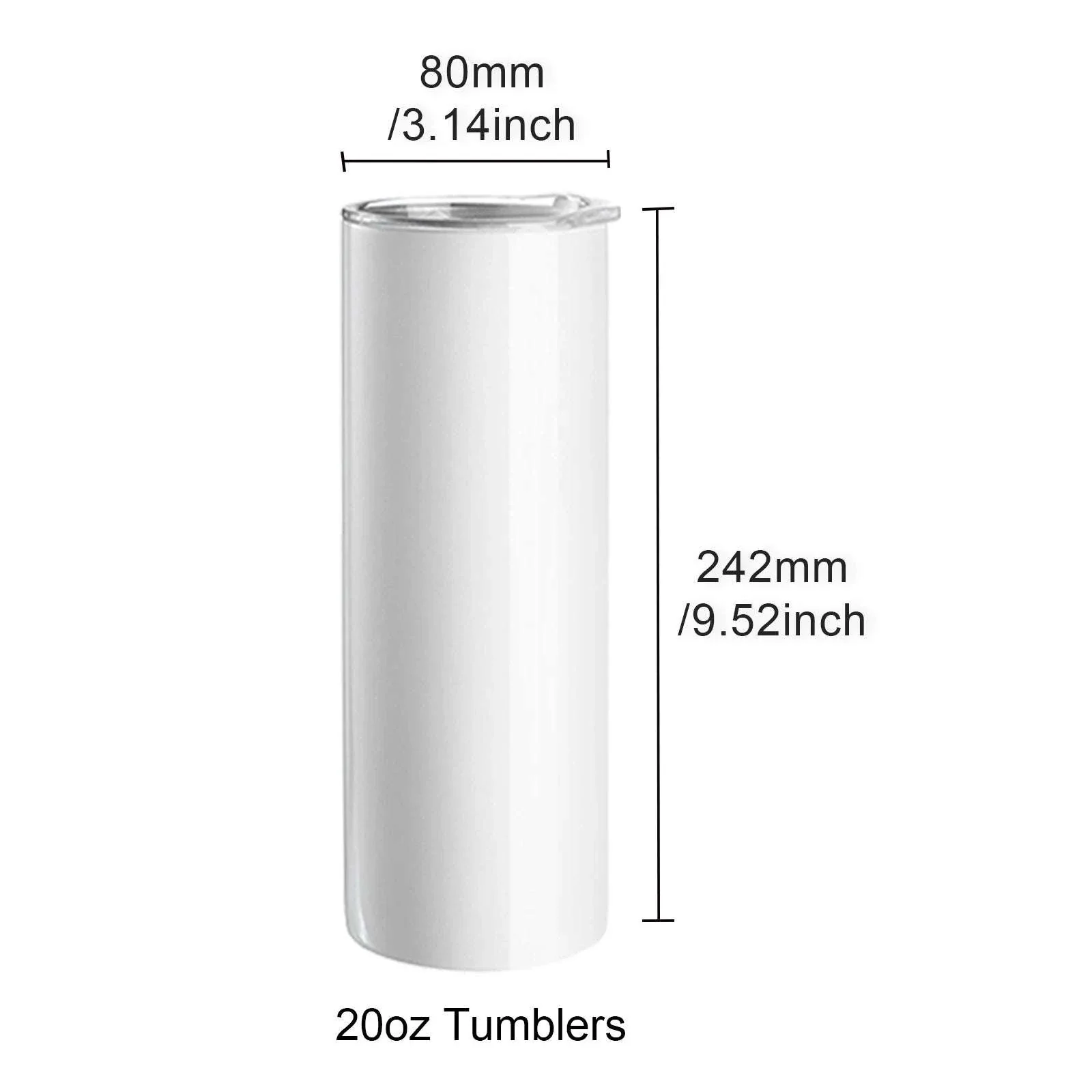 Blank Sublimation Tumblers Bulk 20oz & 30oz Stainless Steel Cups - Image 6