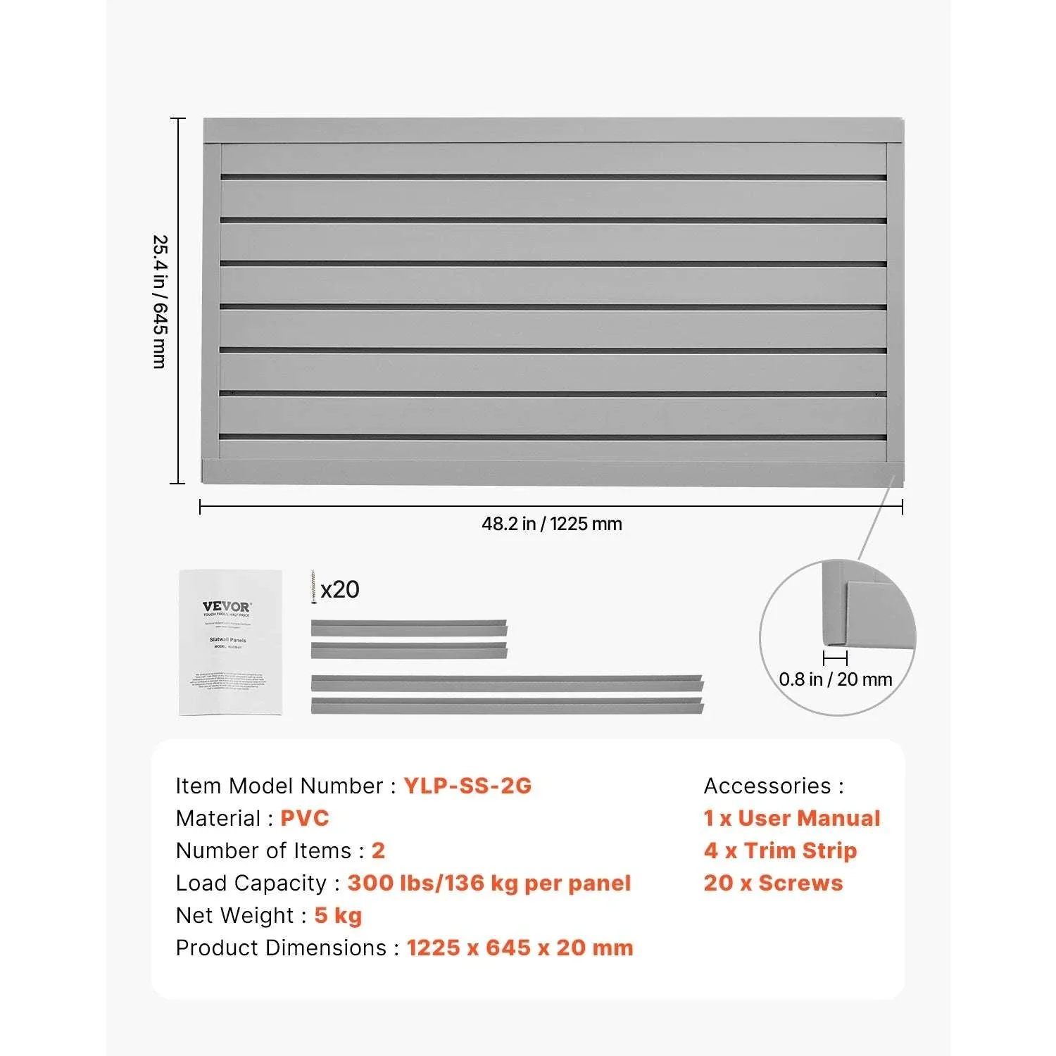 PVC Slatwall Panels for Garage Storage 8–32 sq.ft Modular System - Image 8