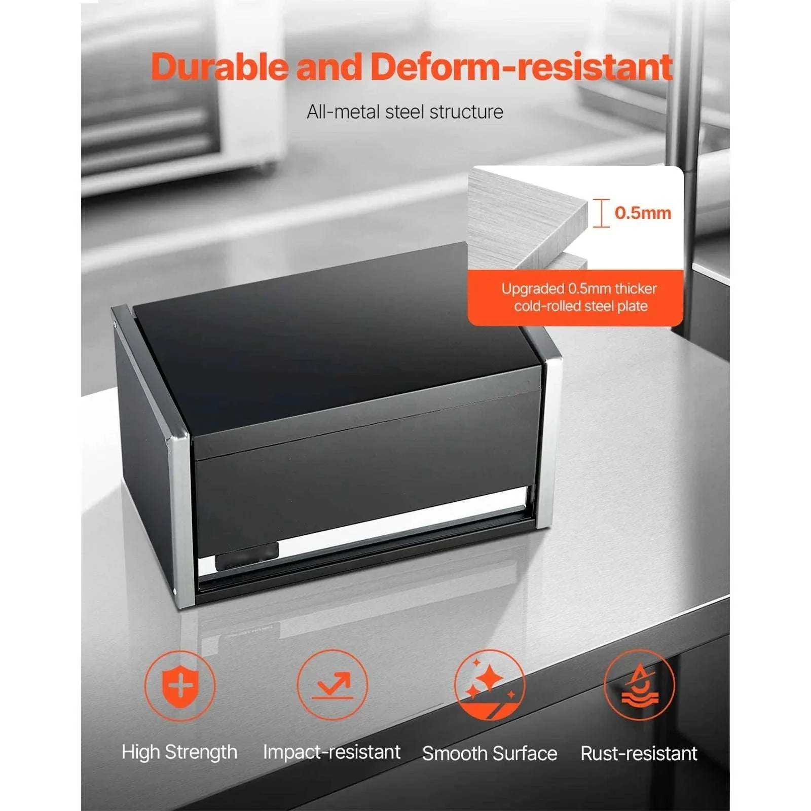 Mini Metal Toolbox with 3 Drawers and Magnetic Lid 8.6 Inch - Image 6