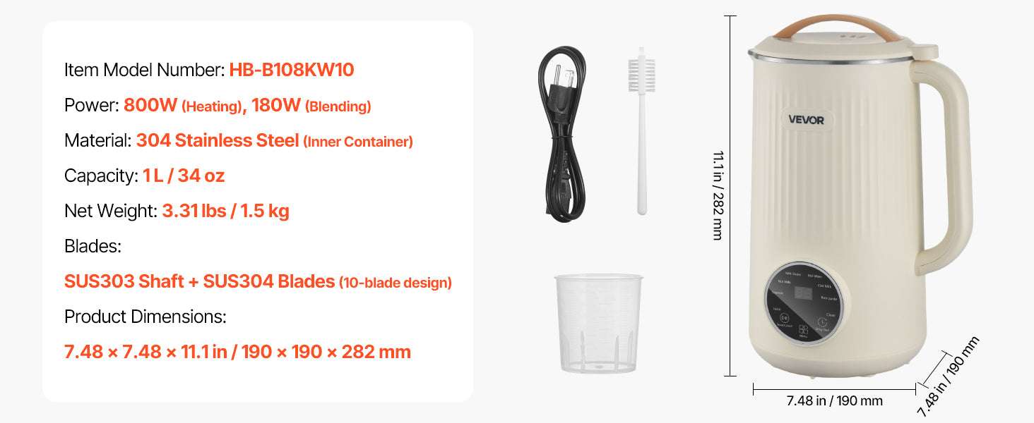 8-in-1 Nut Milk Maker with Self-Cleaning & 12-Hour Timer - Image 13