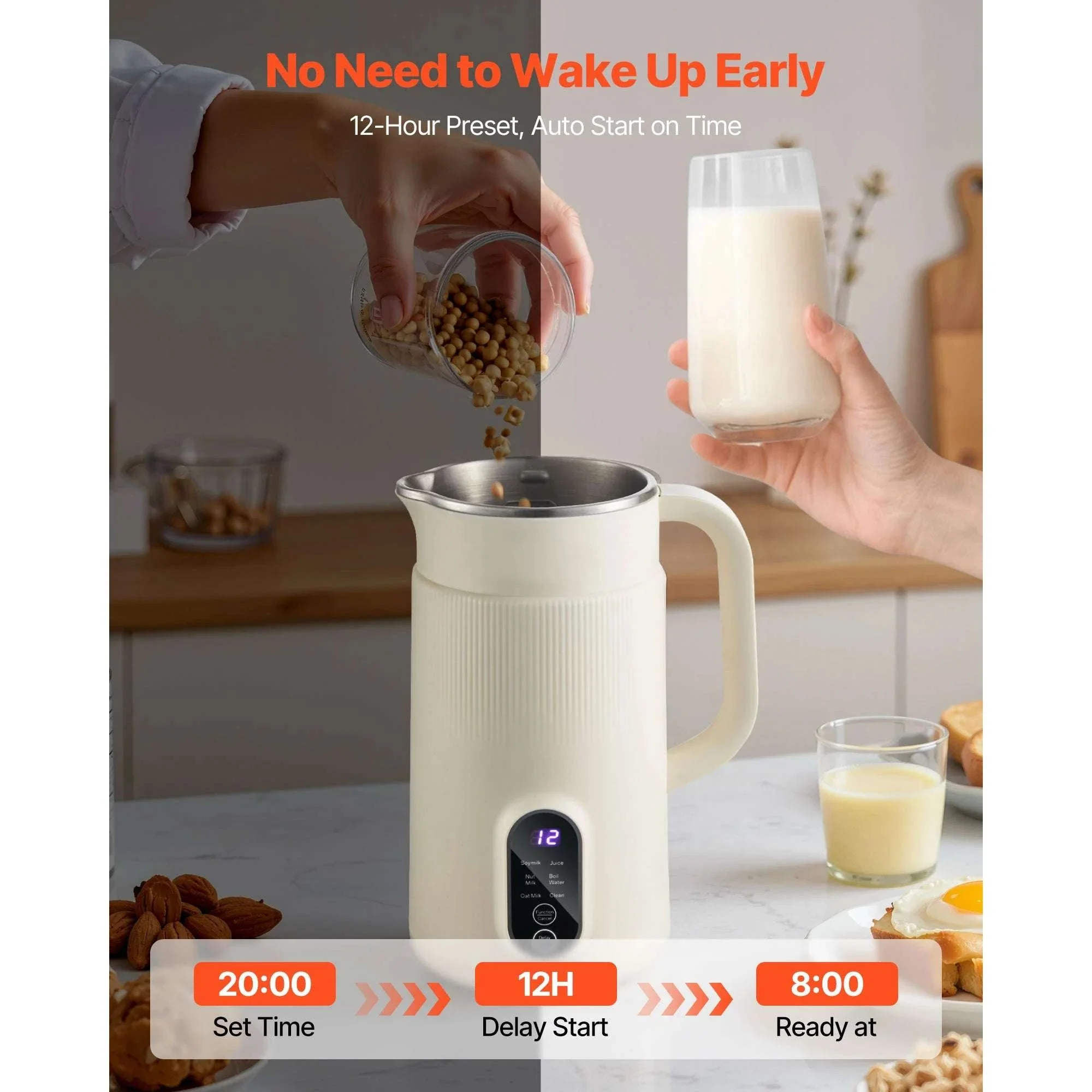 8-in-1 Nut Milk Maker with Self-Cleaning & 12-Hour Timer - Image 4