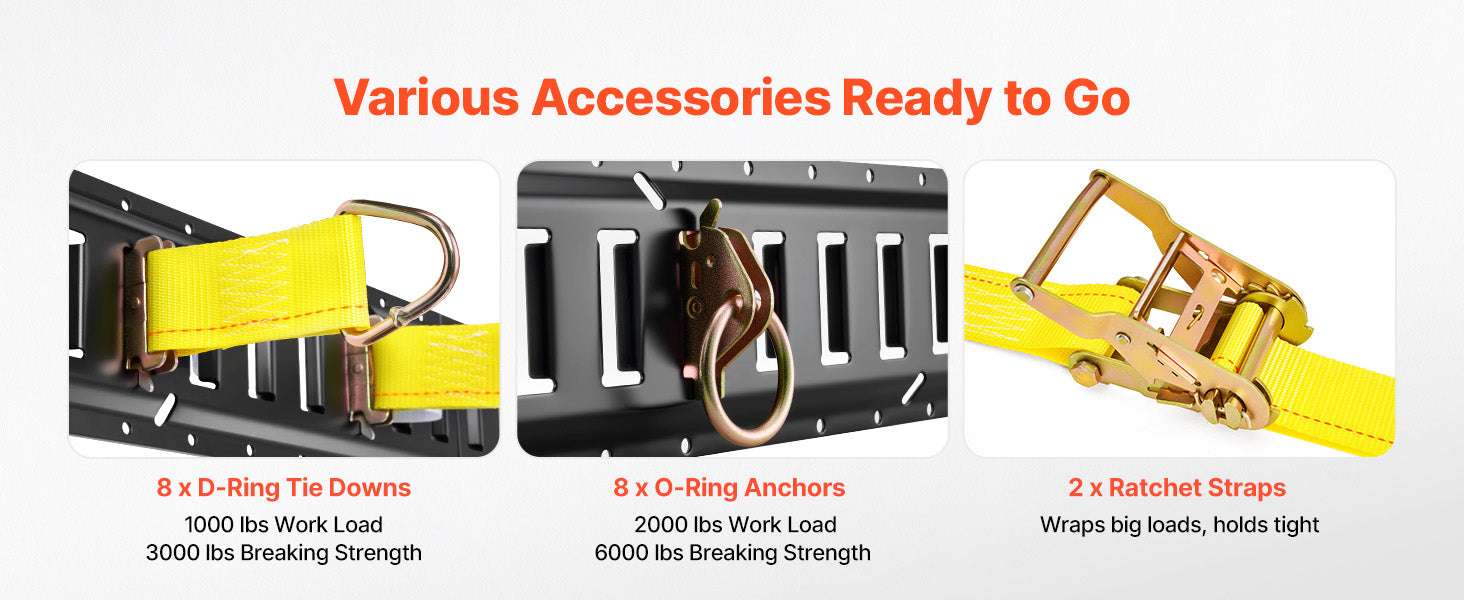 E-Track Tie-Down Rail Kit 8 Pack with Straps & O-Rings - Image 10