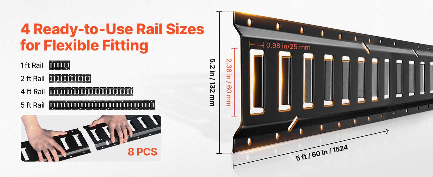 E-Track Tie-Down Rail Kit 8 Pack with Straps & O-Rings - Image 12