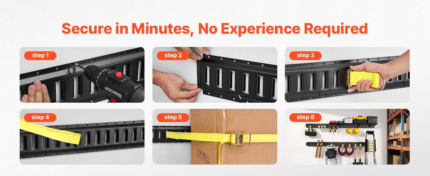 E-Track Tie-Down Rail Kit 8 Pack with Straps & O-Rings - Image 16