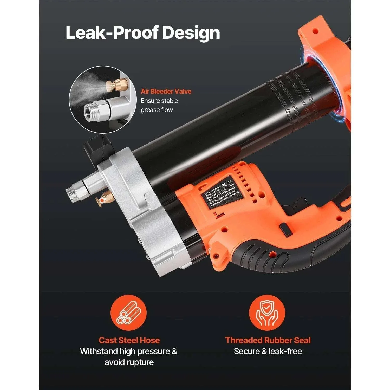8000 PSI Cordless Electric Grease Gun with 35.4in Hose - Image 4
