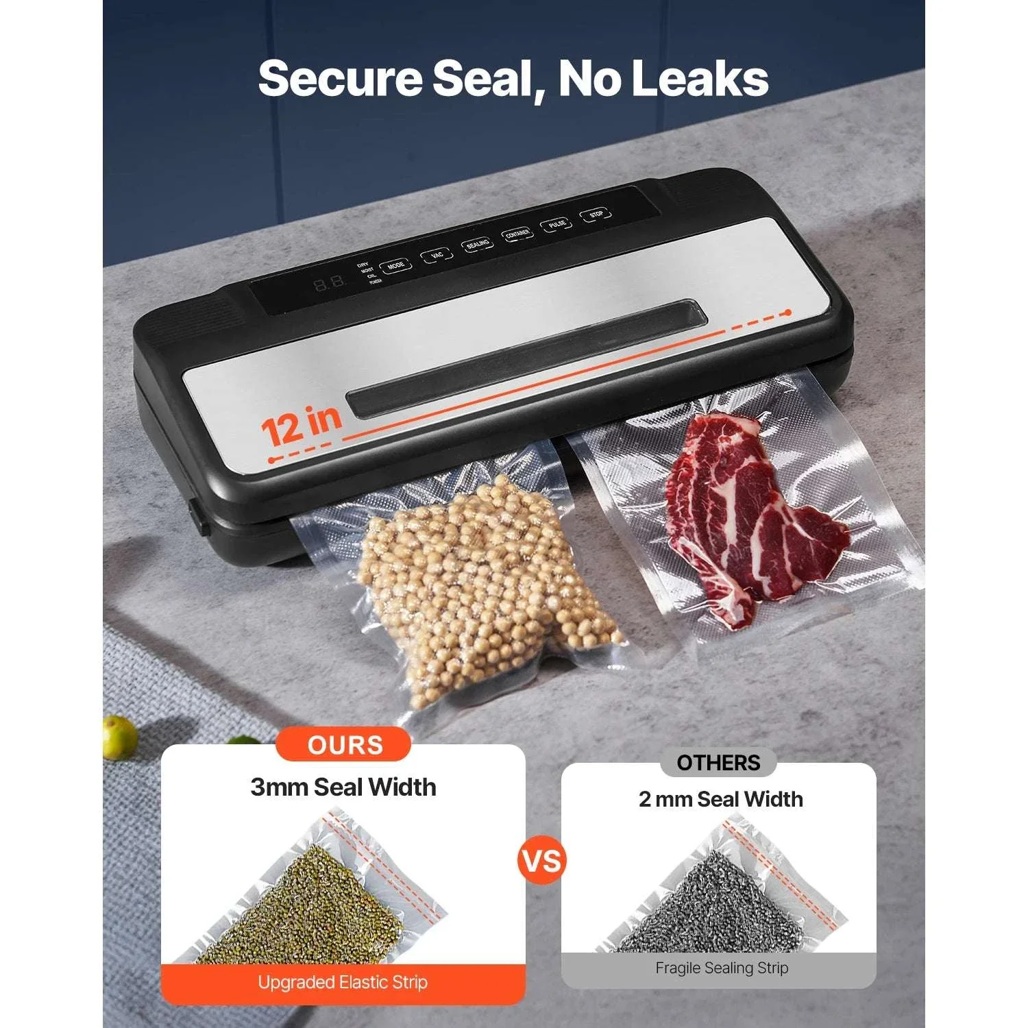 80kPa Electric Vacuum Sealer Machine 7-in-1 with Bags - Image 5