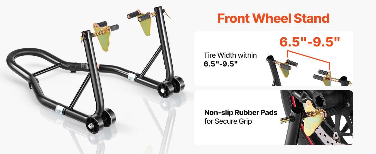 850lb Motorcycle Front & Rear Stand Lift Combo for Stable Maintenance - Image 11
