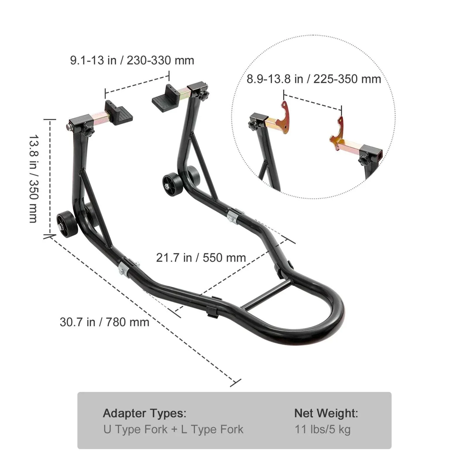 850lb Motorcycle Front & Rear Stand Lift Combo for Stable Maintenance - Image 16