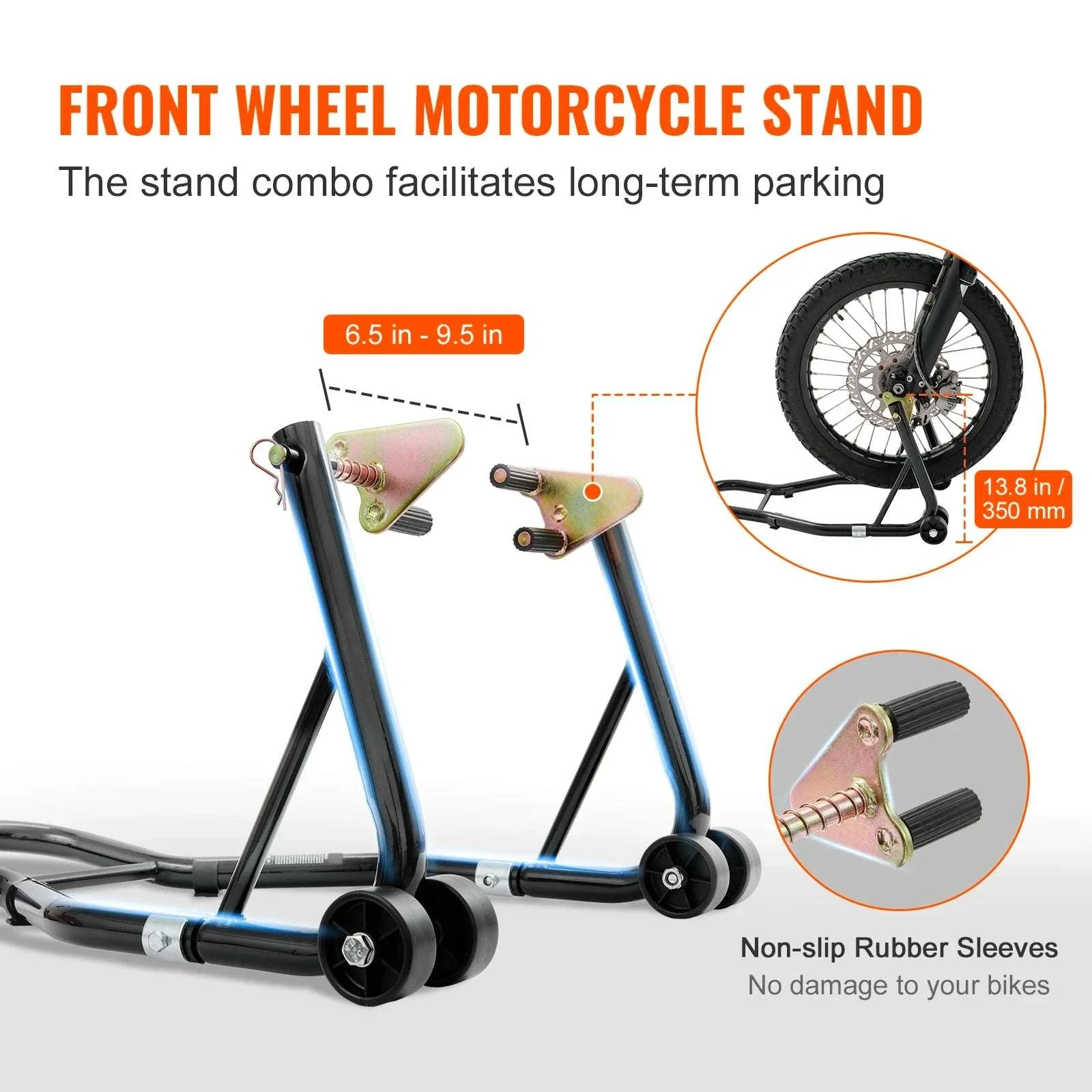 850lb Motorcycle Front & Rear Stand Lift Combo for Stable Maintenance - Image 4