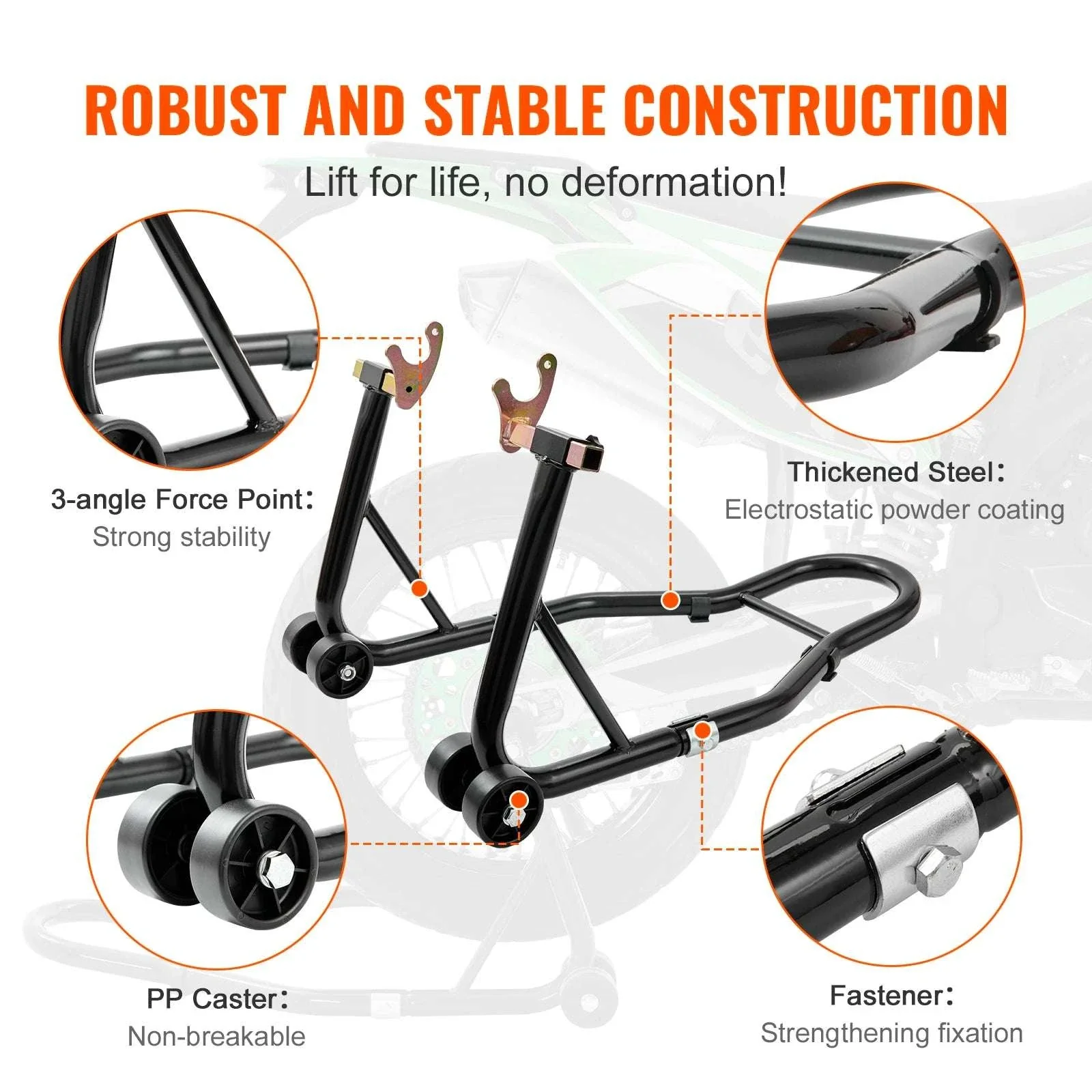 850lb Motorcycle Front & Rear Stand Lift Combo for Stable Maintenance - Image 6