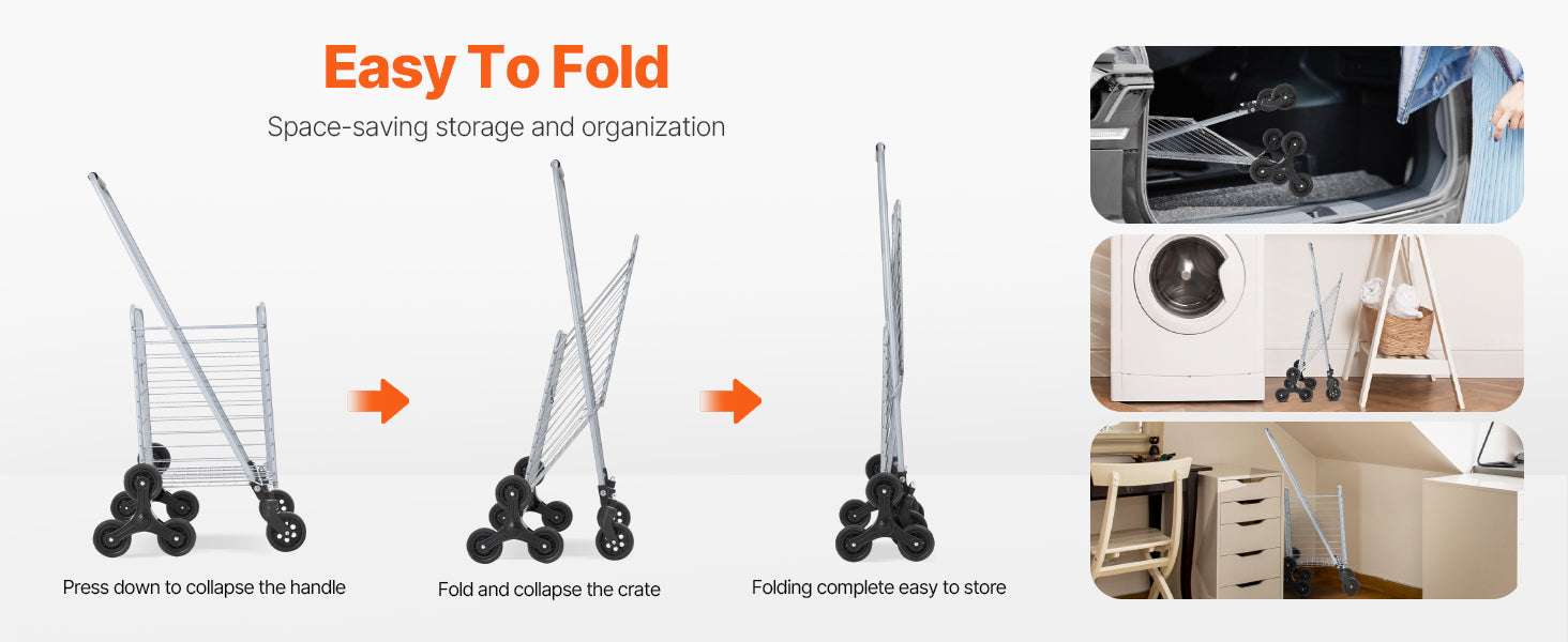 Folding Stair Climbing Cart with 88lb Capacity and 45L Space - Image 11