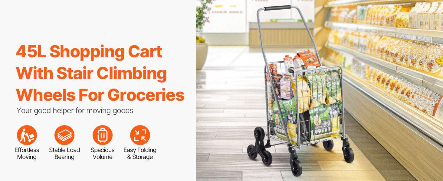 Folding Stair Climbing Cart with 88lb Capacity and 45L Space - Image 8
