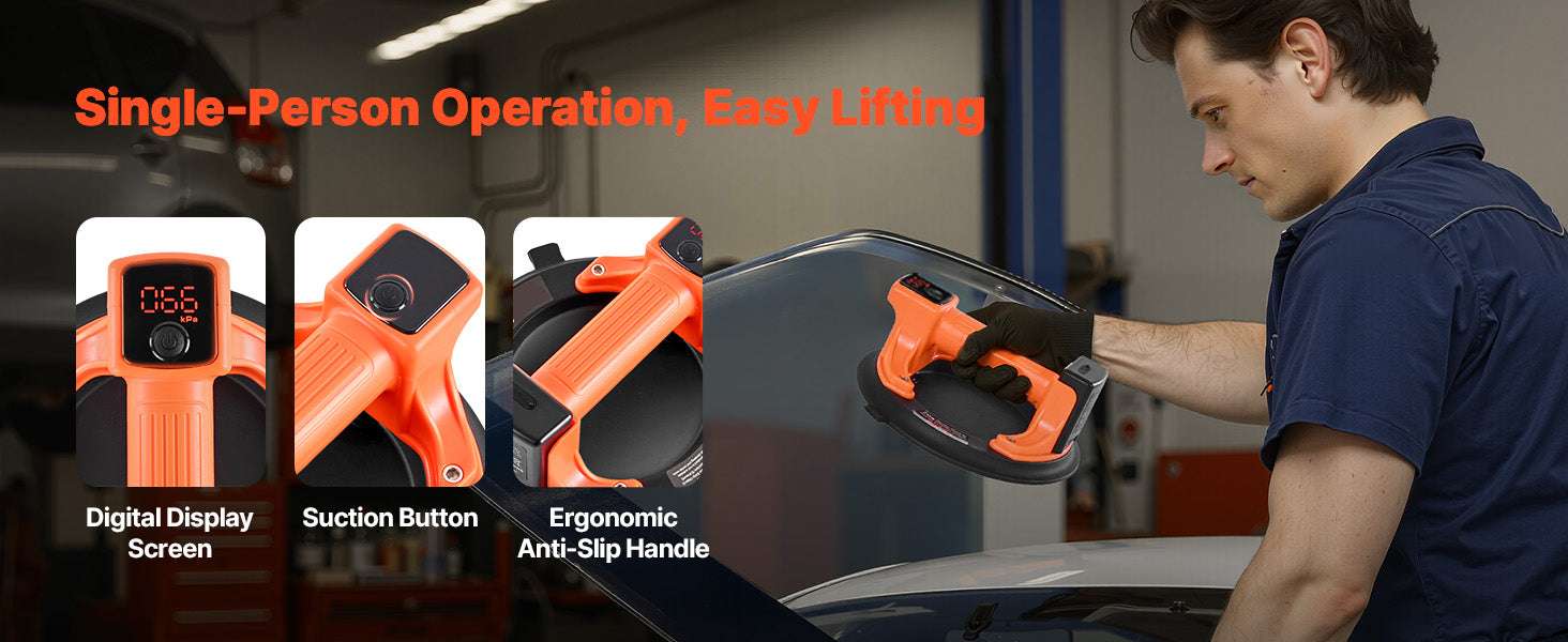 8-Inch Electric Vacuum Suction Cup Lifter 440lb with Display - Image 10