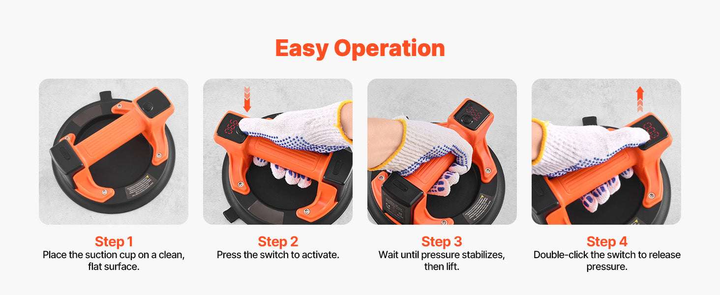 8-Inch Electric Vacuum Suction Cup Lifter 440lb with Display - Image 11