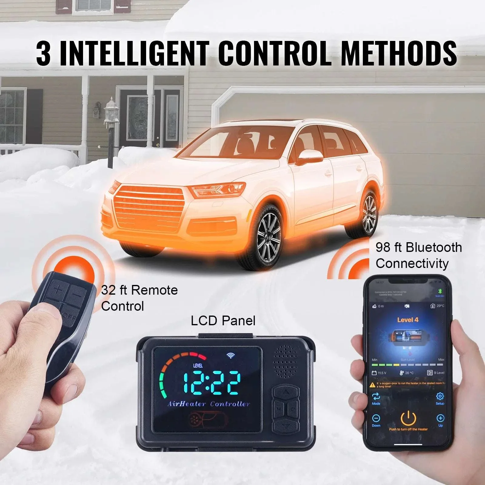 8KW Diesel Air Heater with Bluetooth Control for RV, Camper, Boat - Image 3