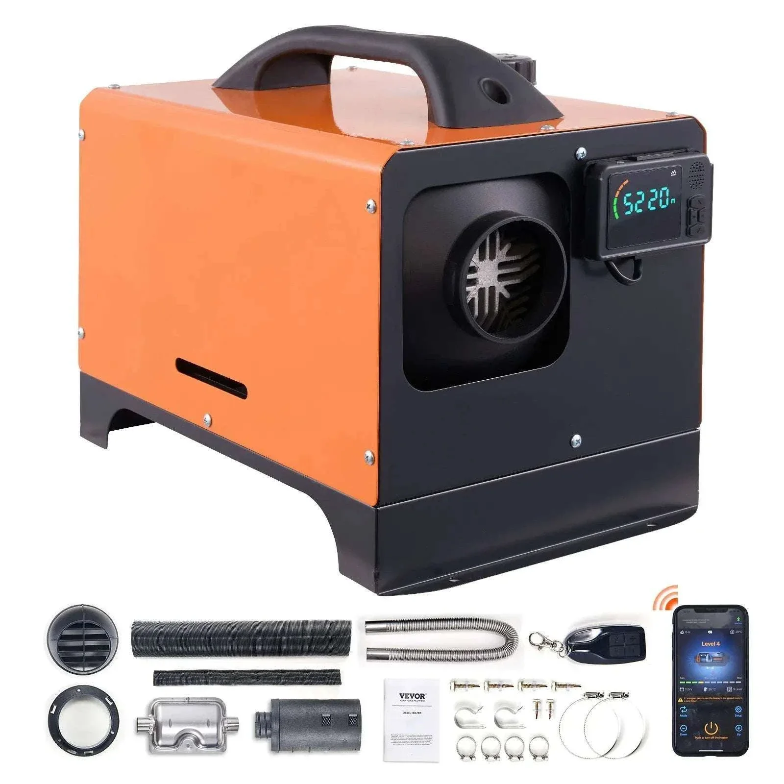 8KW Diesel Air Heater with Bluetooth Remote for RV Van Boat